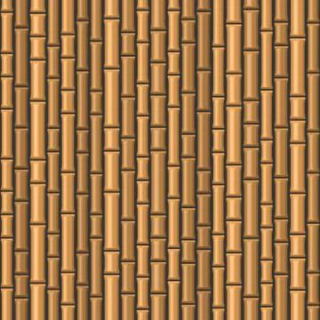 Seamless Bamboo Background Pattern on Dark Back. Vector 库存插图