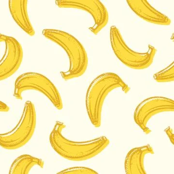 Seamless bananas background pattern. Vector wallpaper Stock Illustration
