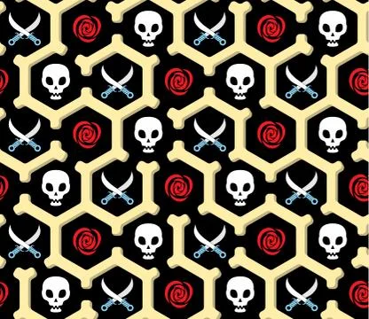 Seamless bandit theme pattern イラスト素材