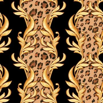 Seamless baroque pattern 1 Stock Illustration