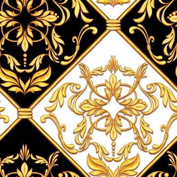 Seamless baroque pattern Stock Illustration