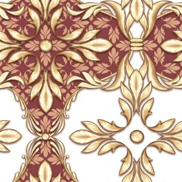 Seamless baroque pattern Stock Illustration