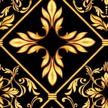 Seamless baroque pattern Stock Illustration
