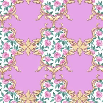 Seamless baroque pattern Stock Illustration