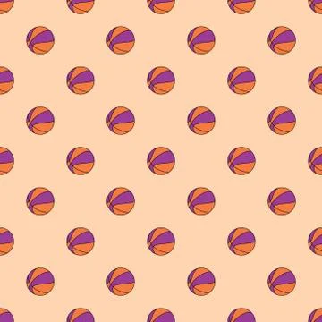 Seamless basket ball pattern. endless sports illustration Stock Illustration