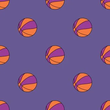Seamless basket ball pattern. endless sports illustration Stock Illustration