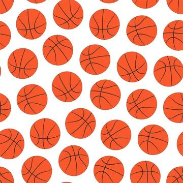 Seamless basketball pattern - falling design. Repeatable game background with Stock Illustration