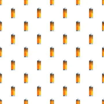 Seamless battery pattern displaying energy and power charging Stock Illustration