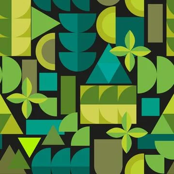 Seamless bauhaus style pattern. Stock Illustration