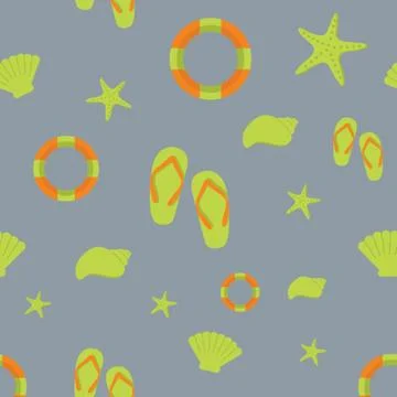 Seamless Beach Pattern Background Stock Illustration