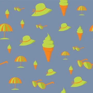 Seamless Beach Pattern Background Stock Illustration