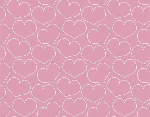 A seamless beautiful line heart pattern. Valentines Day. Love. Wedding Stock Illustration