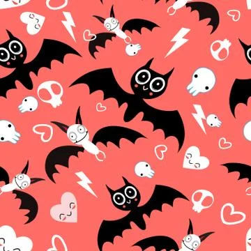 Seamless beautiful pattern bats 库存插图