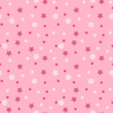 Seamless Beautiful Seamless Pattern with circles and stars Stock Illustration