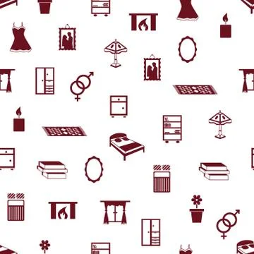 Seamless bedroom pattern Stock Illustration