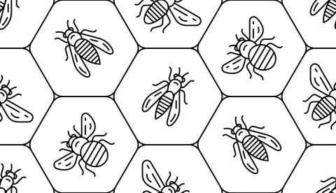 Seamless Bee Pattern Stock Illustration