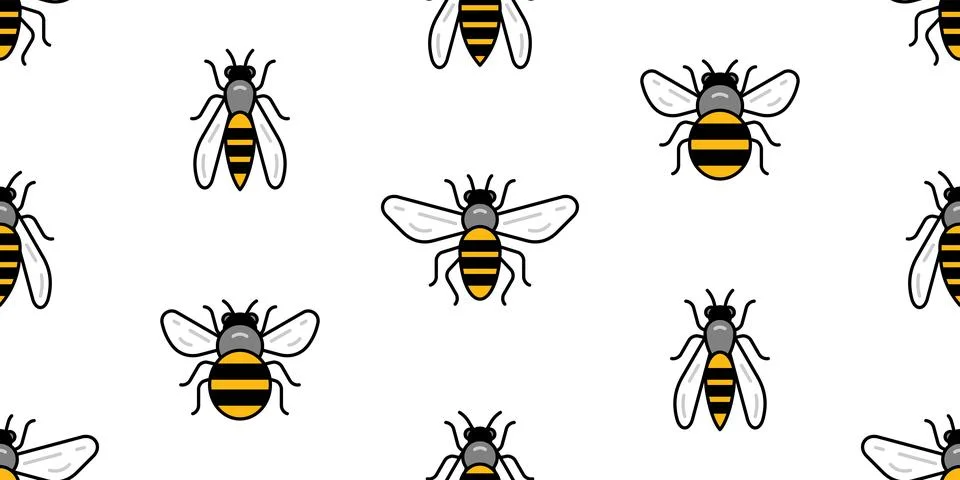Seamless Bee Pattern Stock Illustration