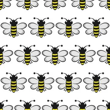 Seamless bee pattern for textiles, packaging and simple backgrounds Stock Illustration