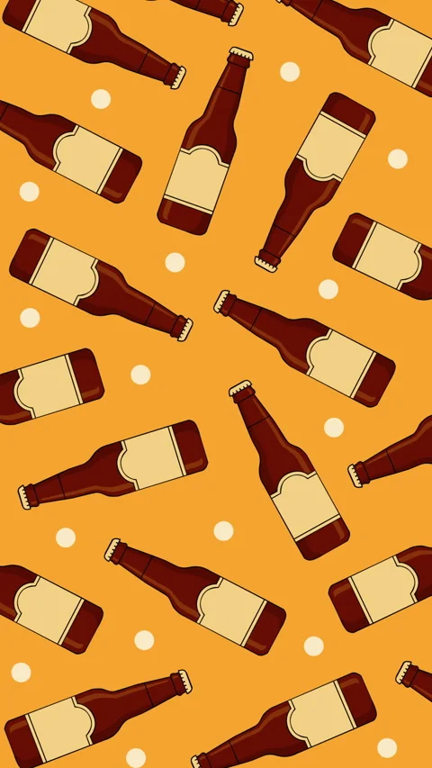 Seamless Beer Bottle Pattern Background for Brewery and Party Theme Video stock 331729560