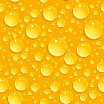 Seamless beer foam background with drops. vector Stock Illustration
