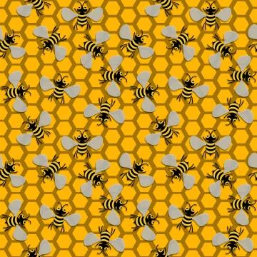 Seamless Bees Stock Illustration
