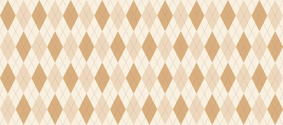 Seamless beige argyle pattern. Nude brown rhombus repeating background. Autumn Illustrazione stock