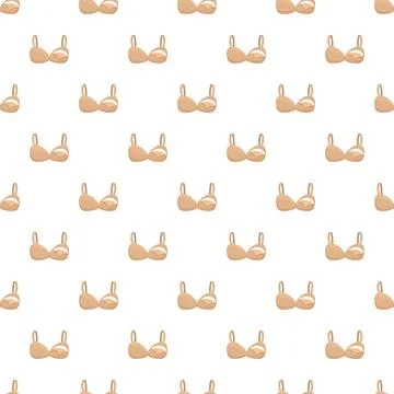 Seamless beige brassiere pattern creating a feminine background Stockillustratie