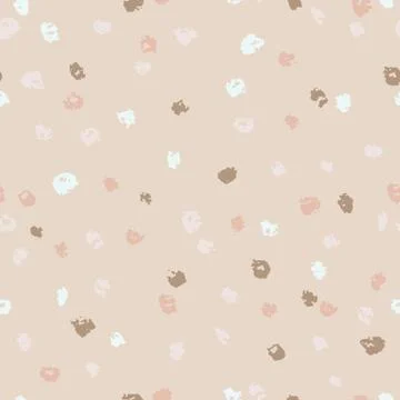 Seamless beige ink dots pattern. Vector grunge background. Vector illustration Illustrazione stock
