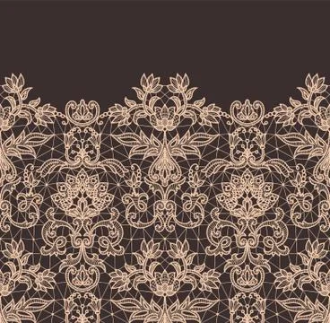 Seamless beige lace Illustrazione stock
