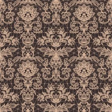 Seamless beige lace Illustrazione stock
