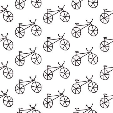Seamless bicycle pattern Stock Illustration