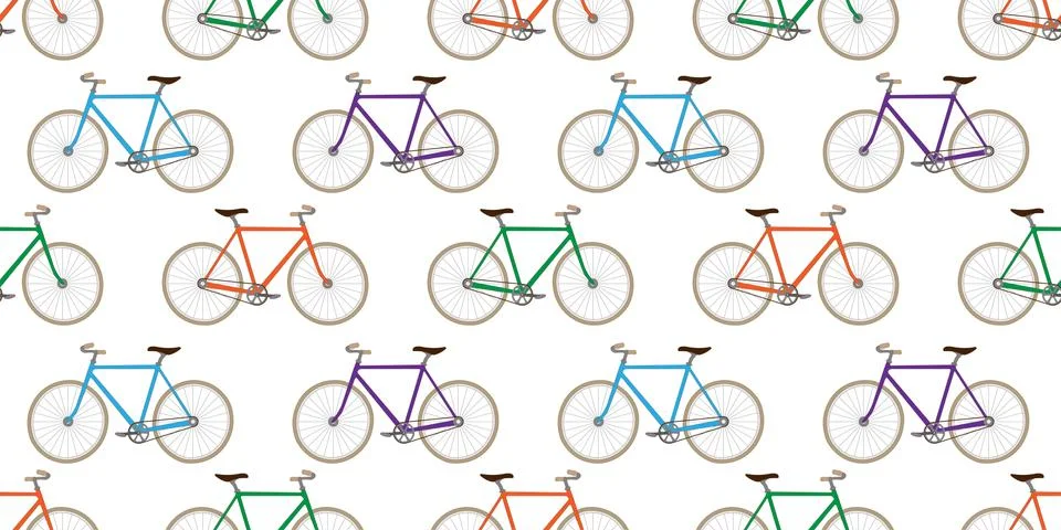 Seamless bicycle pattern Stock Illustration