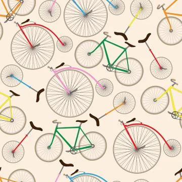 Seamless bicycle pattern Stock Illustration