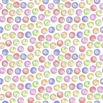 Seamless Bingo Balls background Stock Illustration