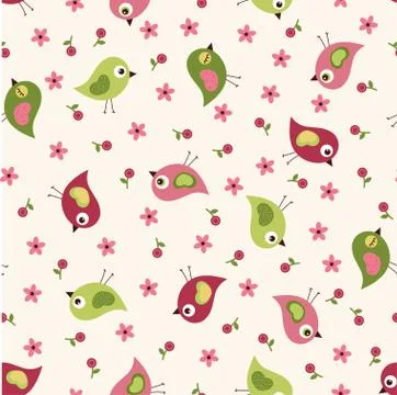 Seamless birds pattern Stock Illustration
