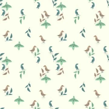 Seamless birds pattern Stock Illustration