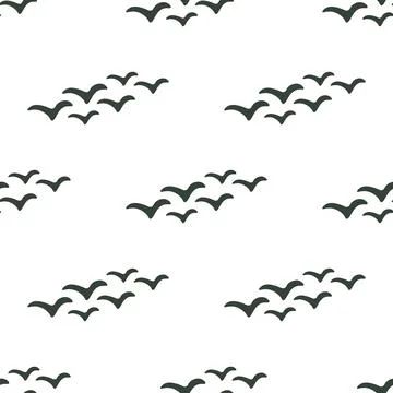 Seamless birds pattern Stock Illustration