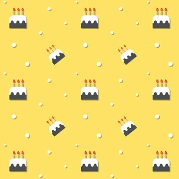 Seamless Birthday Cake Pattern Stock Illustration