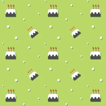 Seamless Birthday Chocolate Cake Pattern Stock Illustration