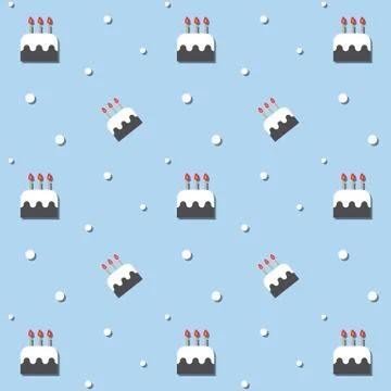 Seamless Birthday Party Cake Pattern Stock Illustration