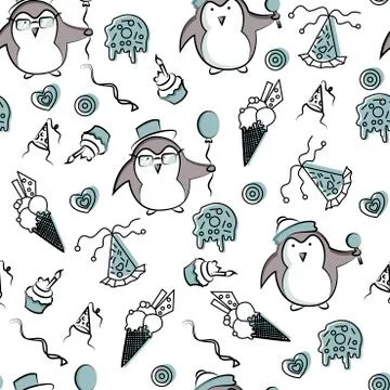 Seamless birthday party pattern in vector Stock Illustration