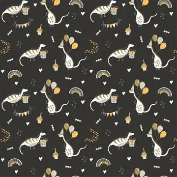 Seamless birthday pattern Illustrazione stock