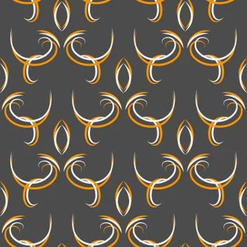 Seamless black abstract oriental pattern with floral elements arabesques Illustrazione stock