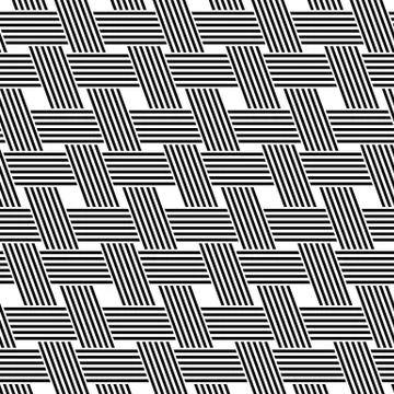 Seamless black and white diagonal weave pattern Ilustración de archivo
