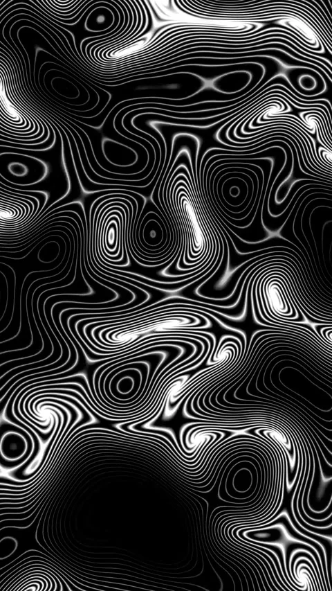 Seamless Black and White Fluid Contour Lines Background Vídeos de archivo 336613719