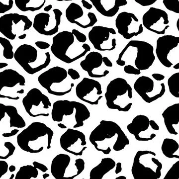 Seamless black and white leopard pattern. Animal skin grunge texture. Vector 스톡 일러스트