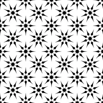 Seamless black and white octagonal star pattern design. Stock Illustration