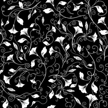 Seamless black and white pattern. Stock Illustration