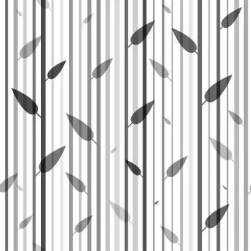 Seamless black and white pattern of stovolov trees  leaves on them. Wallpap.. Stock Illustration