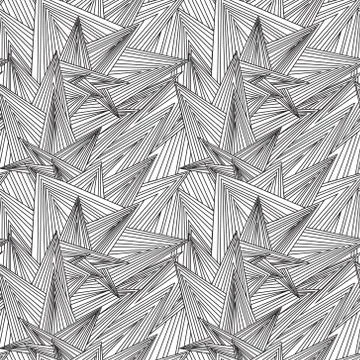 Seamless Black And White Pattern Zentangle Design 스톡 일러스트